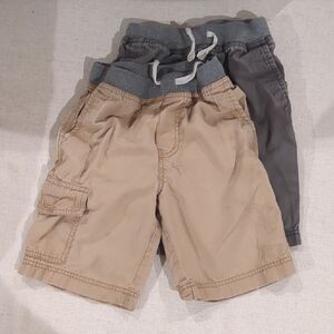 Kids Cargo Shorts - Beige and Gray